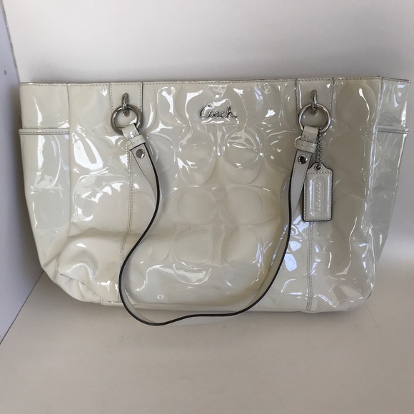 Coach Signature Patent Leather Shoulder Bag - Picture 1 of 3